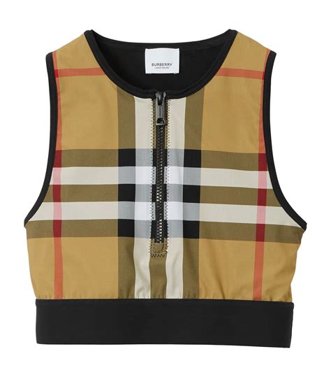 crop top burberry|burberry check crop top.